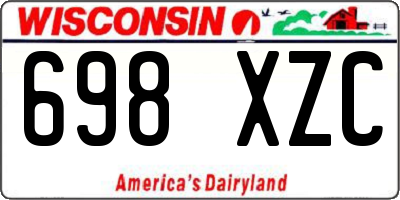 WI license plate 698XZC