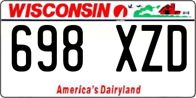 WI license plate 698XZD
