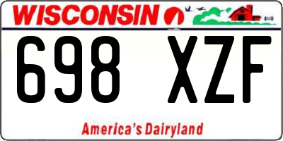 WI license plate 698XZF