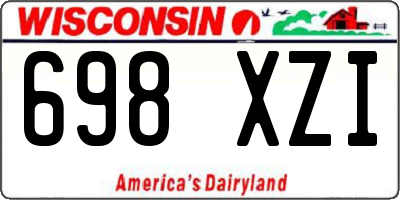 WI license plate 698XZI
