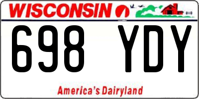 WI license plate 698YDY