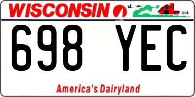 WI license plate 698YEC