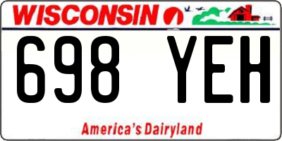 WI license plate 698YEH