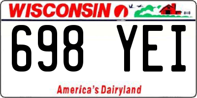 WI license plate 698YEI