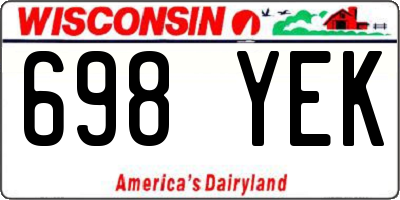 WI license plate 698YEK