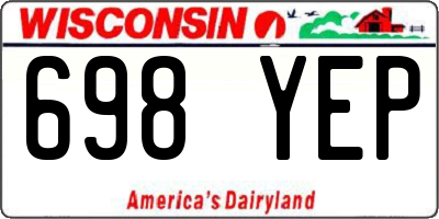 WI license plate 698YEP