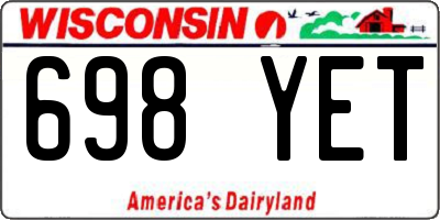 WI license plate 698YET