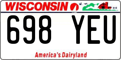 WI license plate 698YEU