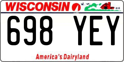 WI license plate 698YEY
