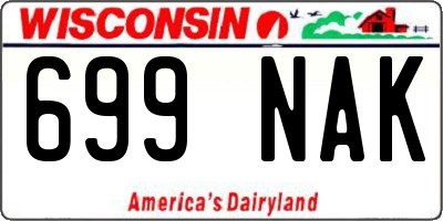 WI license plate 699NAK