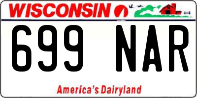 WI license plate 699NAR