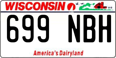WI license plate 699NBH