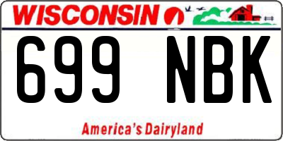 WI license plate 699NBK