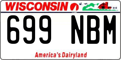 WI license plate 699NBM
