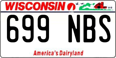 WI license plate 699NBS