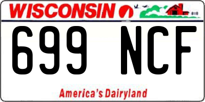 WI license plate 699NCF