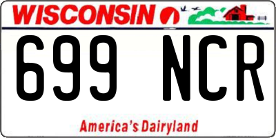 WI license plate 699NCR