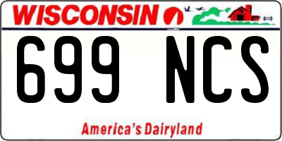 WI license plate 699NCS