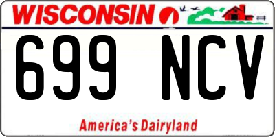 WI license plate 699NCV
