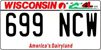 WI license plate 699NCW