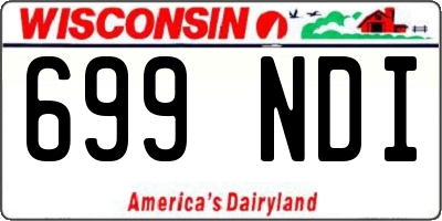 WI license plate 699NDI