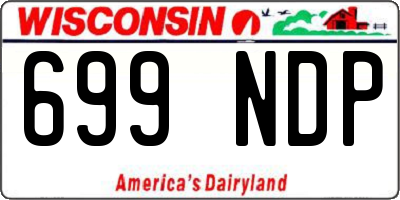 WI license plate 699NDP
