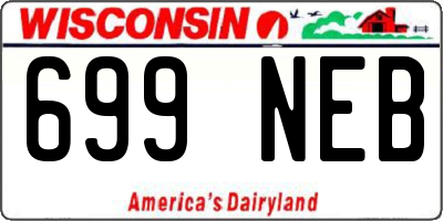 WI license plate 699NEB