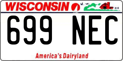WI license plate 699NEC