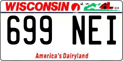 WI license plate 699NEI