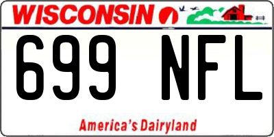 WI license plate 699NFL