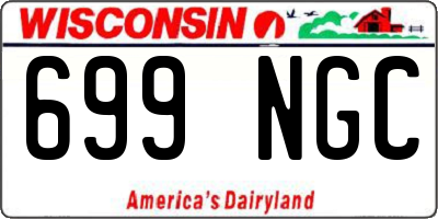 WI license plate 699NGC