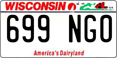 WI license plate 699NGO