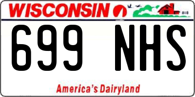 WI license plate 699NHS