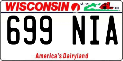 WI license plate 699NIA
