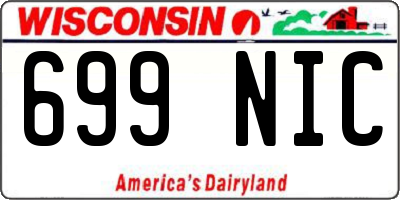 WI license plate 699NIC