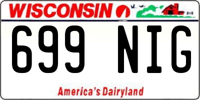 WI license plate 699NIG