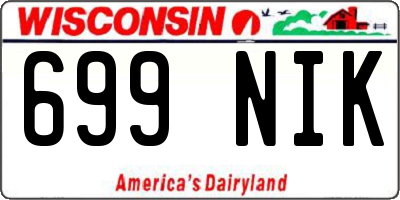 WI license plate 699NIK