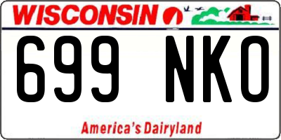 WI license plate 699NKO