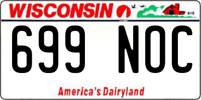WI license plate 699NOC