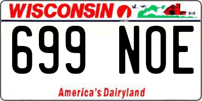 WI license plate 699NOE