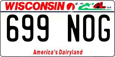 WI license plate 699NOG