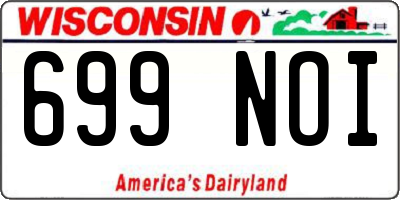 WI license plate 699NOI