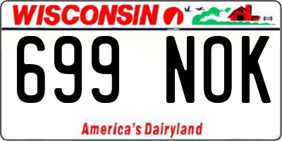 WI license plate 699NOK