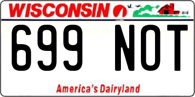 WI license plate 699NOT