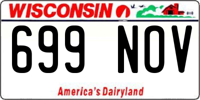 WI license plate 699NOV