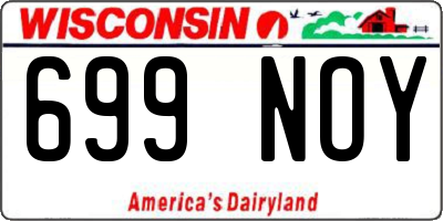 WI license plate 699NOY