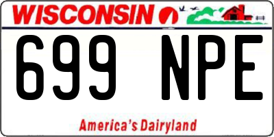 WI license plate 699NPE