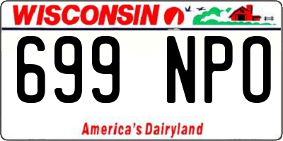 WI license plate 699NPO