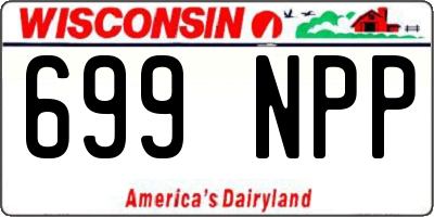 WI license plate 699NPP