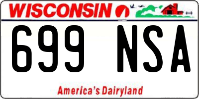 WI license plate 699NSA